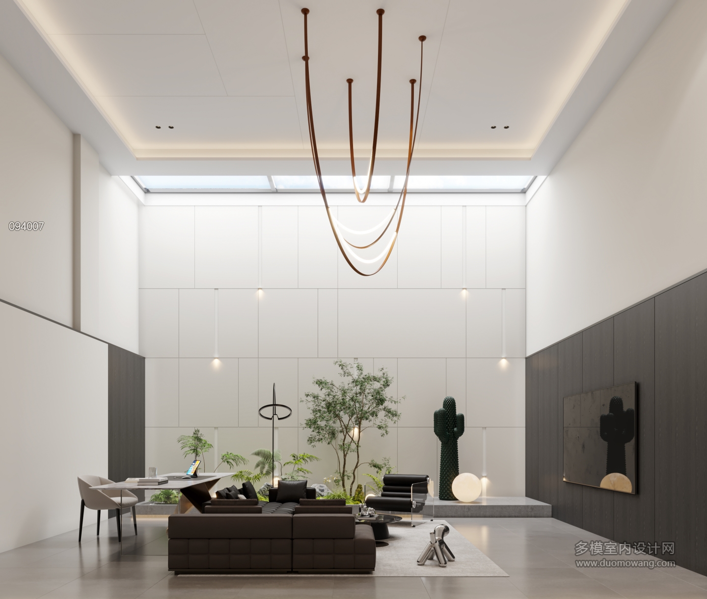 现代负二层客厅