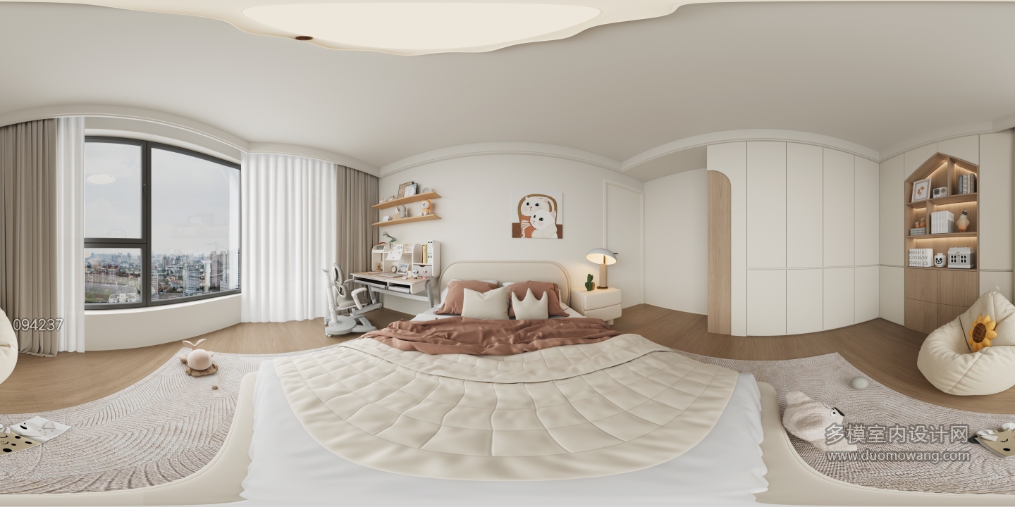 现代轻奢儿童房02全景
