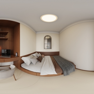 原木奶油老人房全景