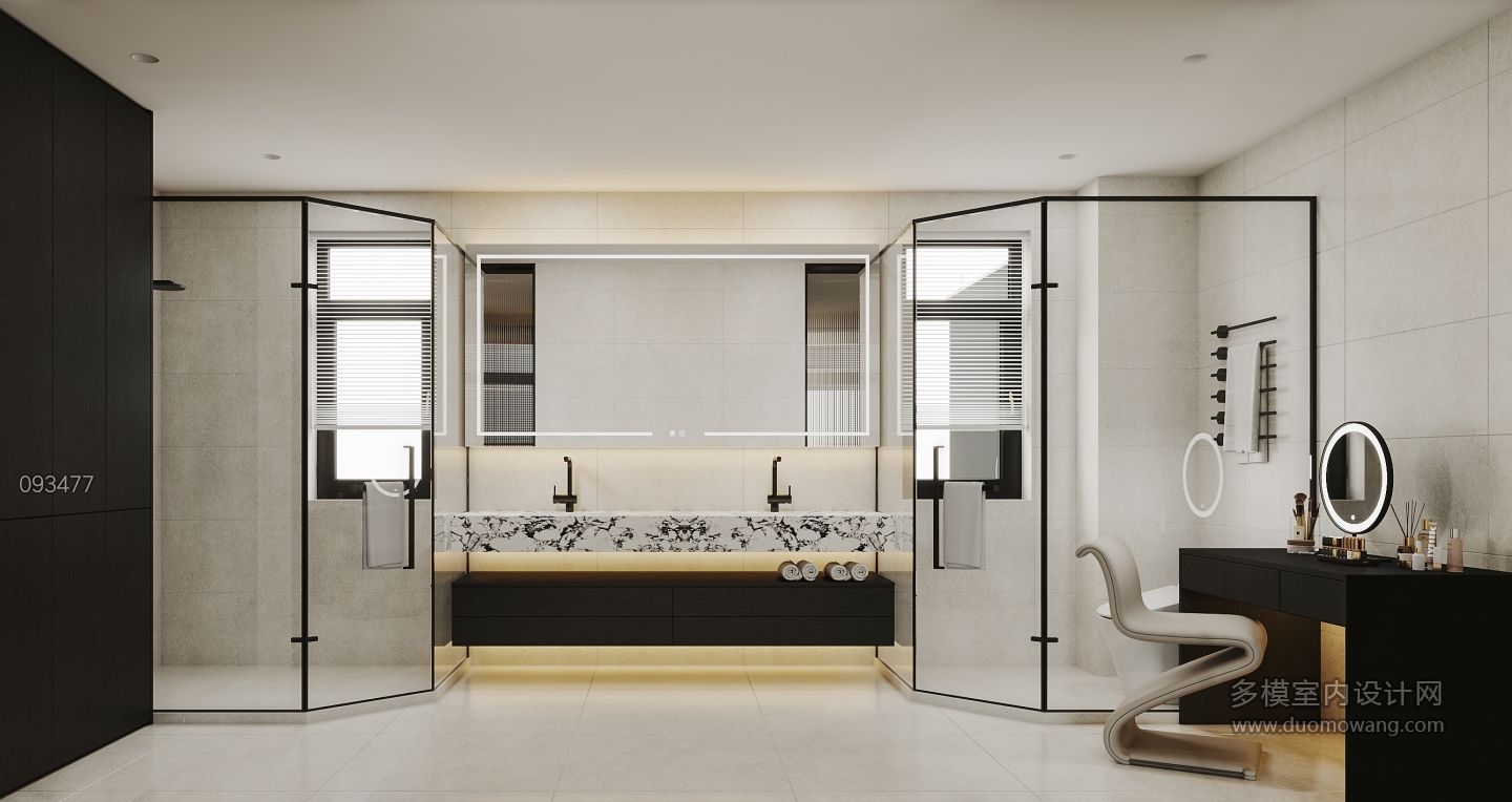 现代-卫生间特写