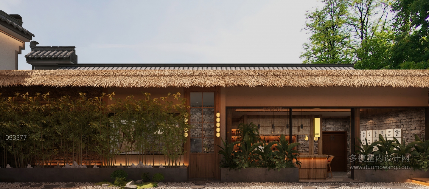 侘寂餐厅静态庭院c (1)