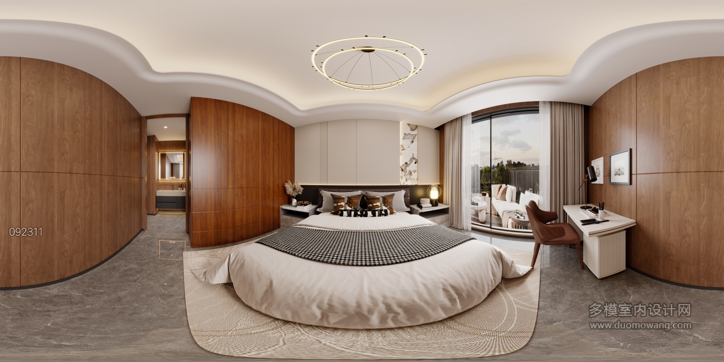 现代3层卧室全景