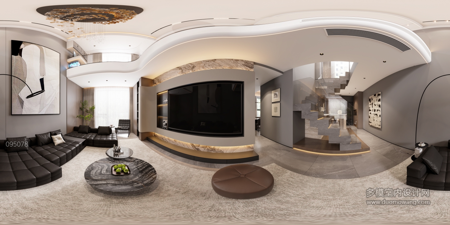 意式一楼客厅全景