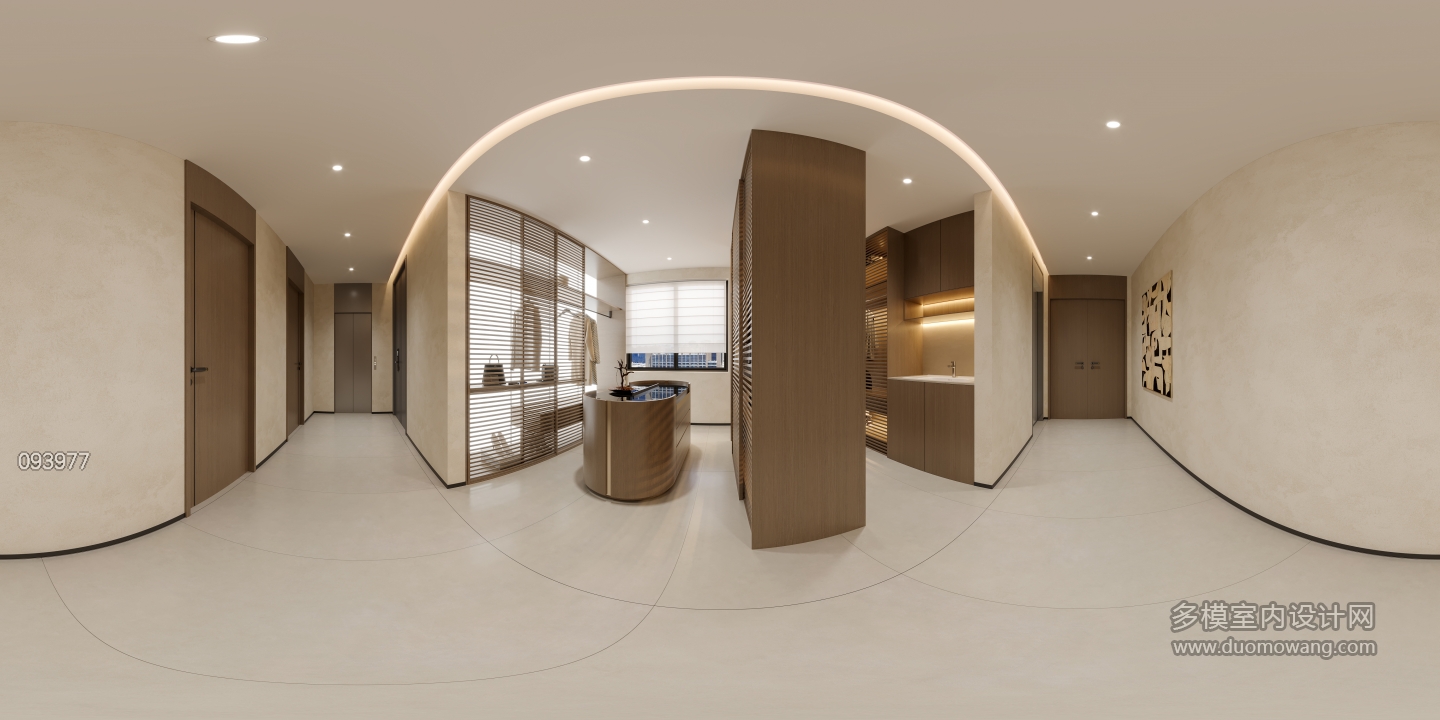 现代二楼衣帽间全景