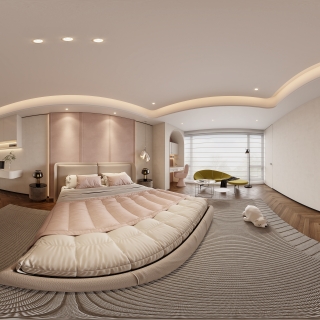 现代二层女孩房全景改