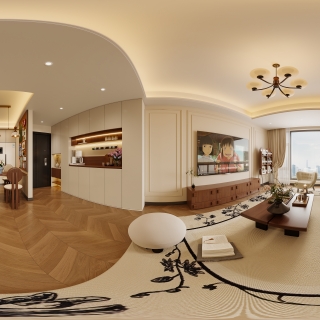 现代中古客餐厅全景