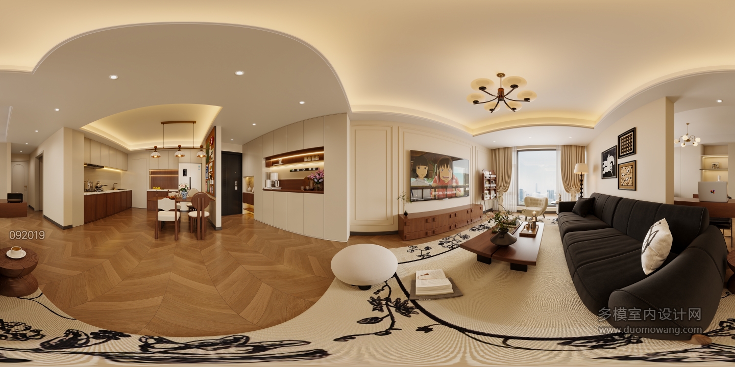 现代中古客餐厅全景