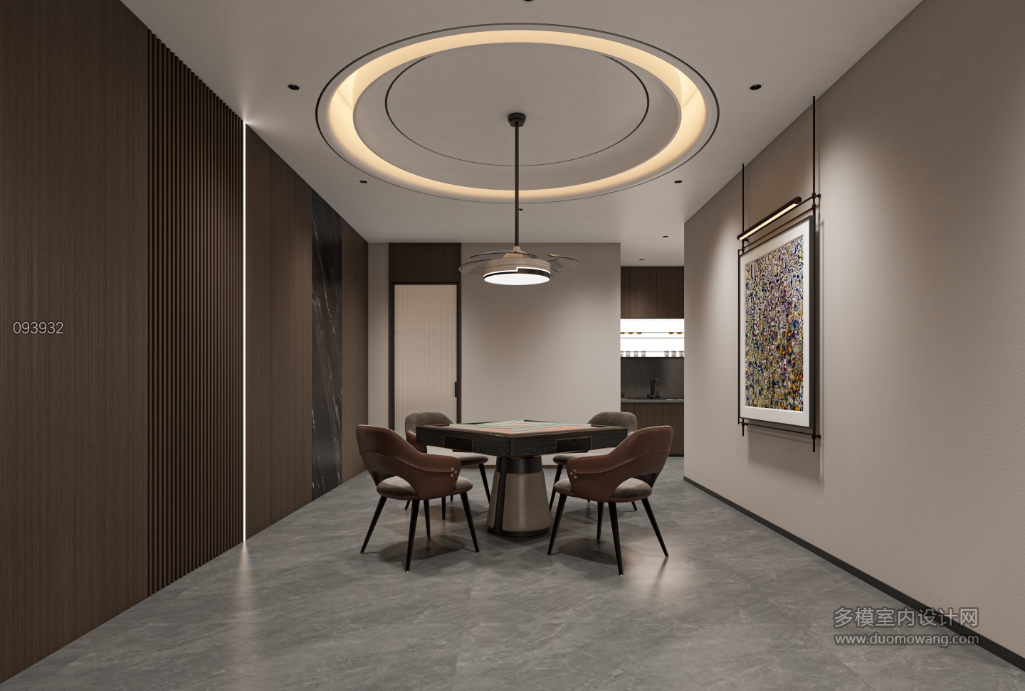 现代负一麻将室