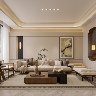 新中式沙发背景