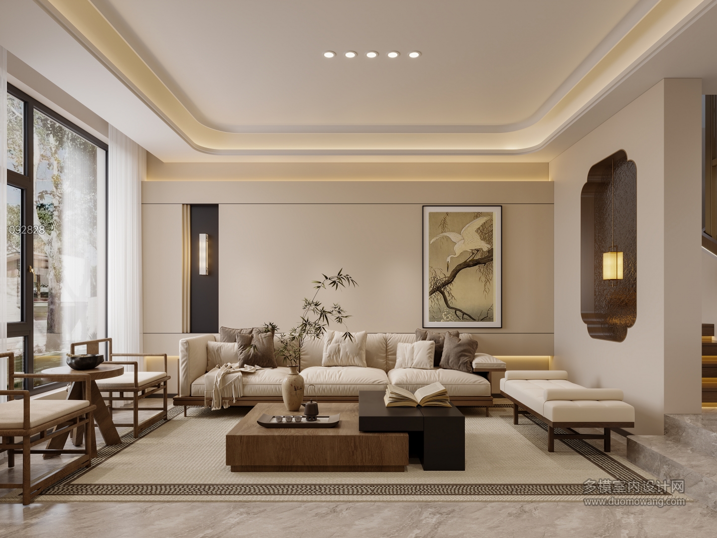 新中式沙发背景