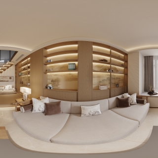 宋式二楼书房全景