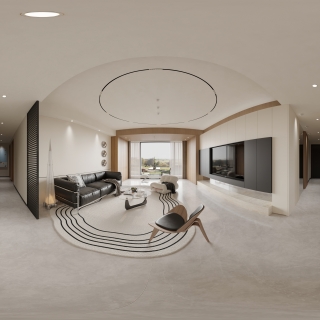 现代 客餐厅 全景