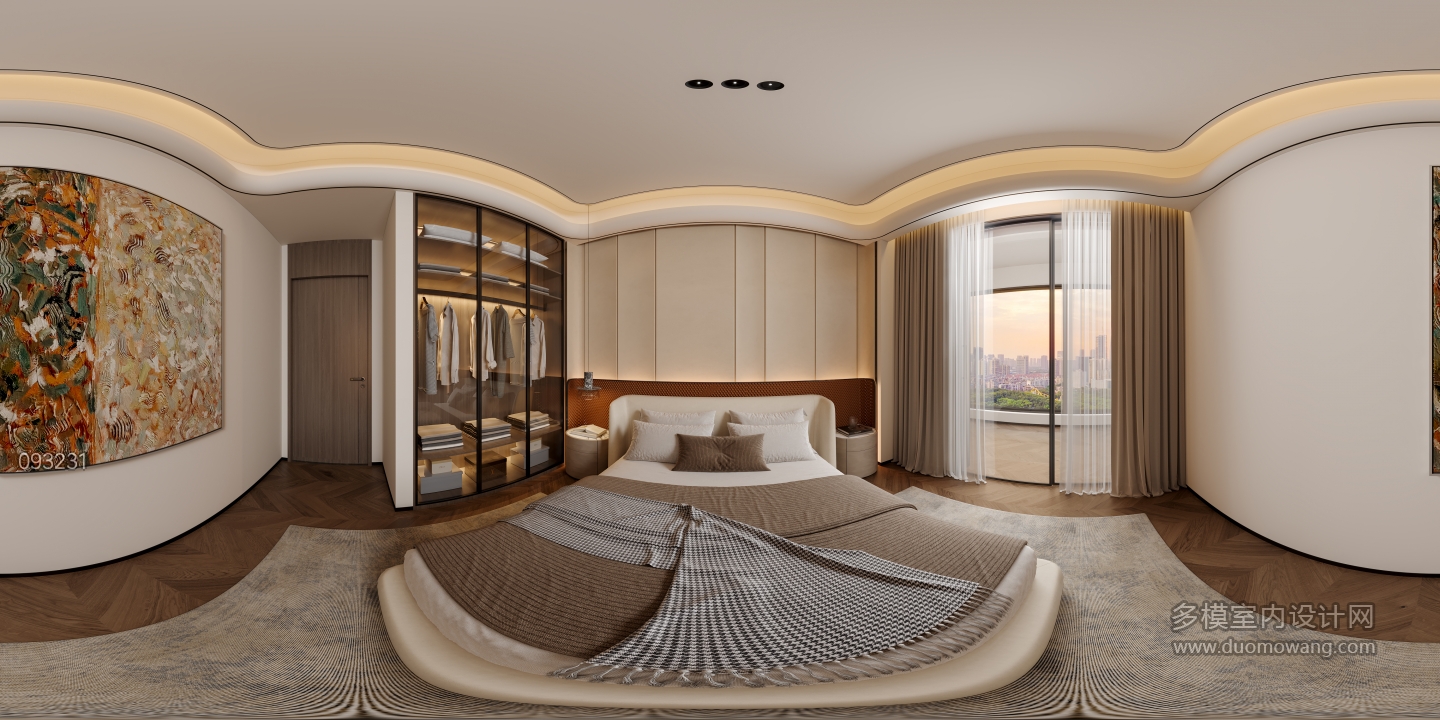 现代卧室全景