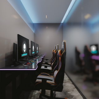 现代网吧三人包厢