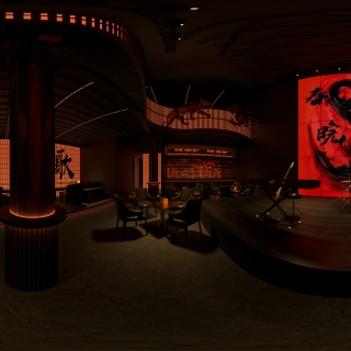 现代酒吧一楼全景