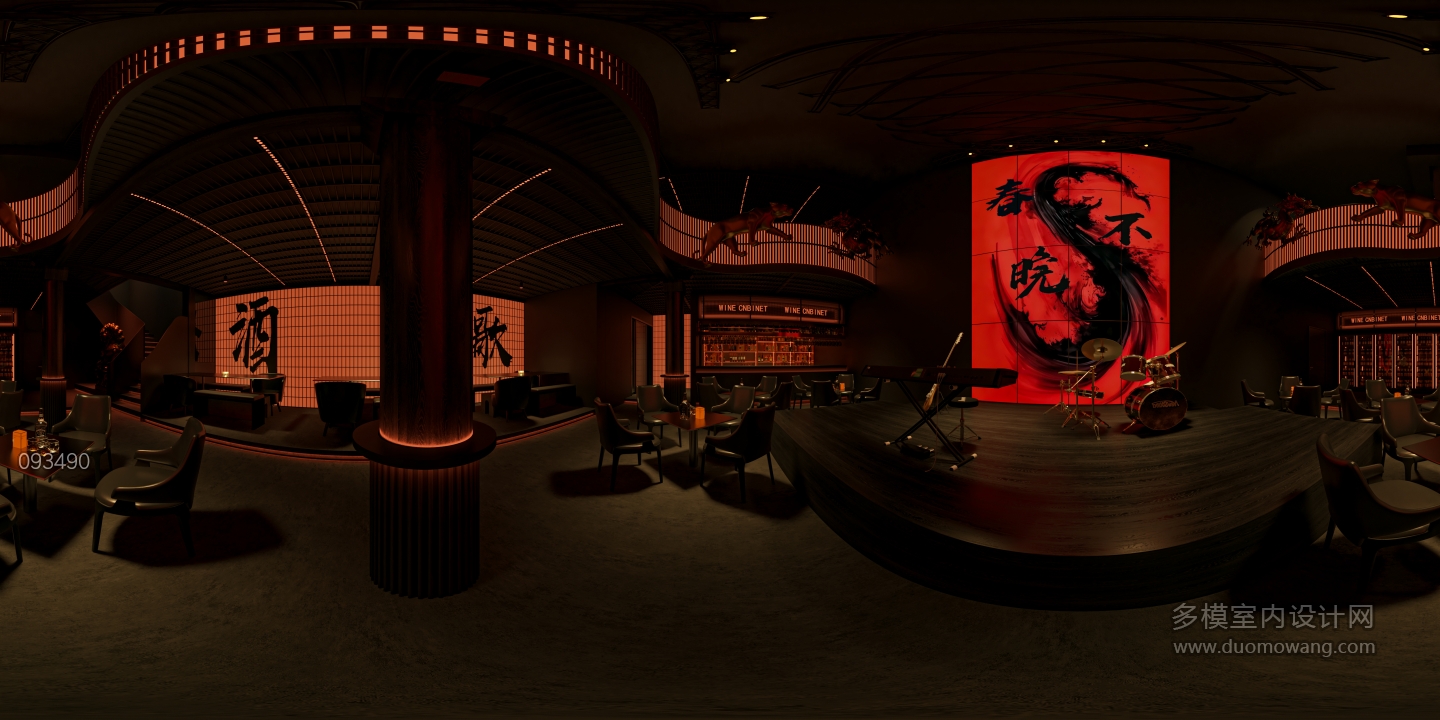 现代酒吧一楼全景