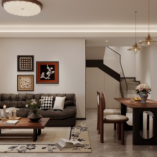 现代中古客厅特写1