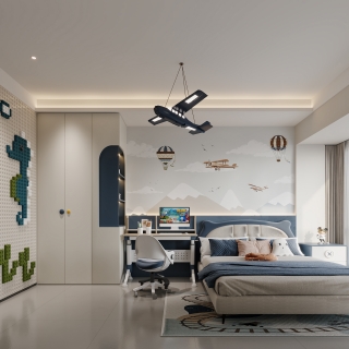 现代儿童房特写