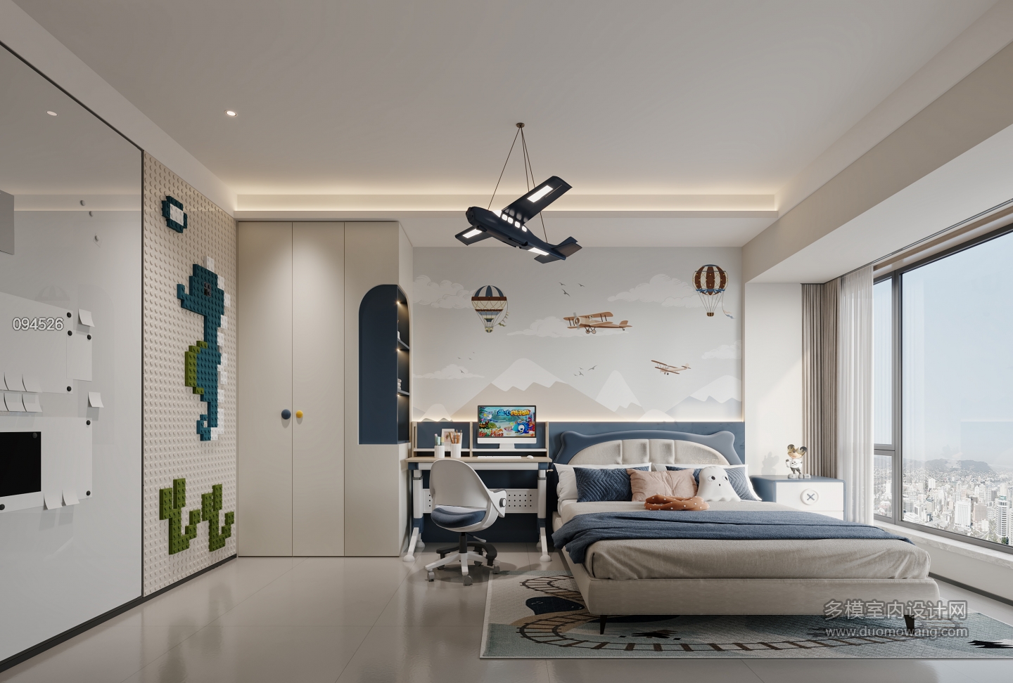 现代儿童房特写