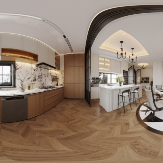 法式-一层餐厨全景