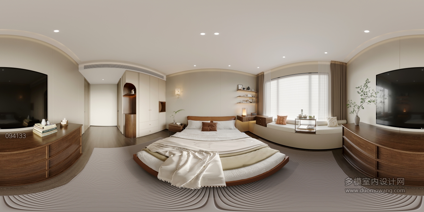 现代中古一层主卧全景