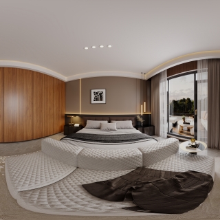 现代五层主卧全景
