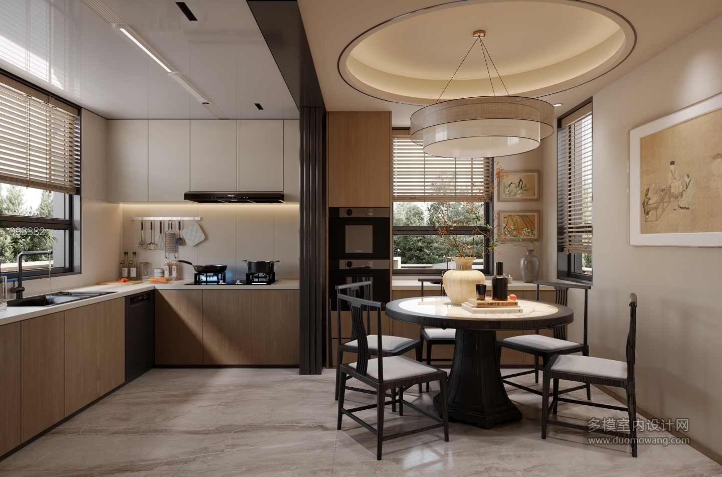 新中式一楼餐桌静态