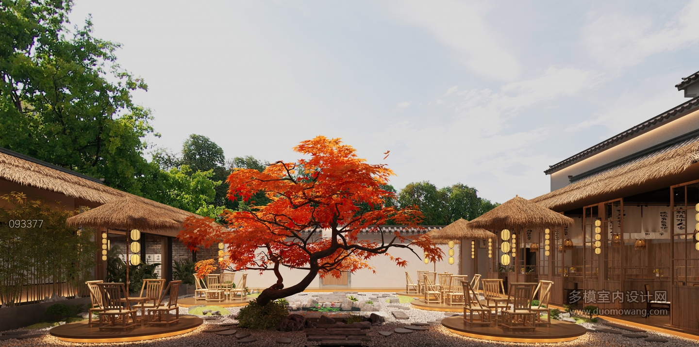 侘寂餐厅静态庭院d (1)