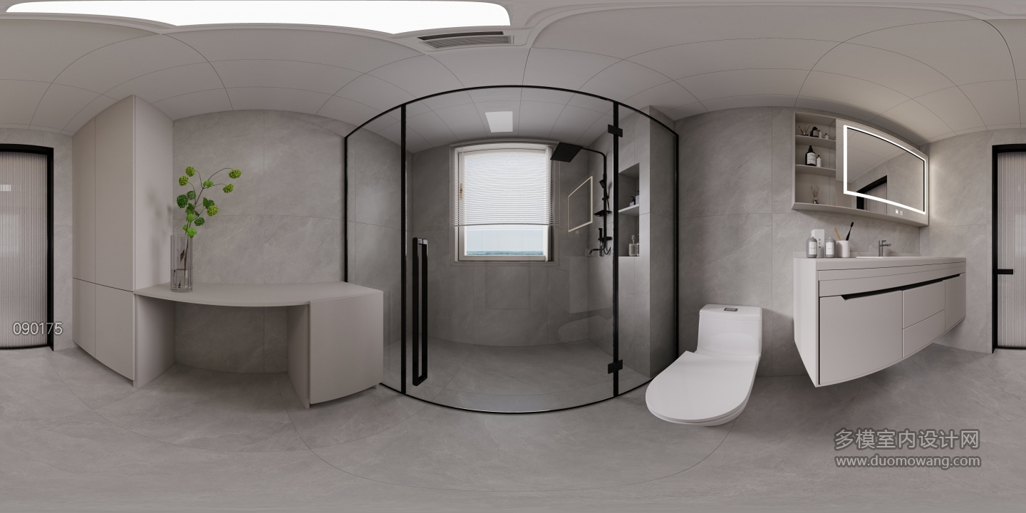 现代黑白灰卫生间