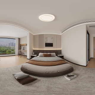 现代二楼卧室2全景