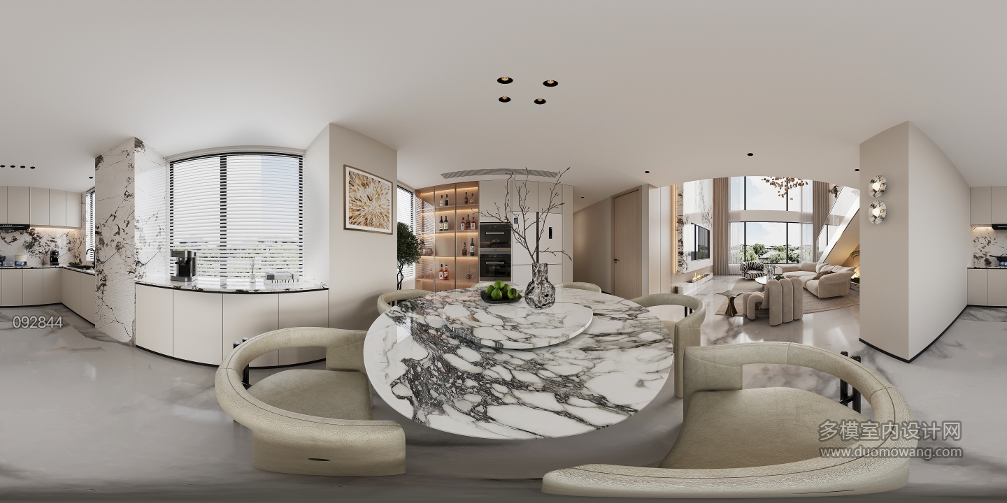 现代一楼餐厅全景