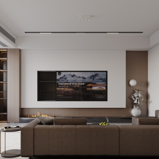 现代一层电视背景墙