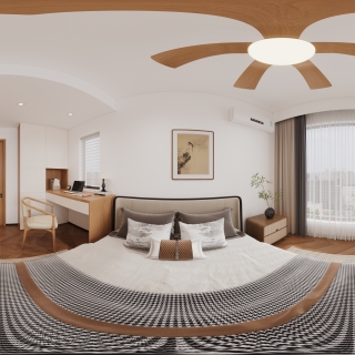 新中式2楼卧室全景