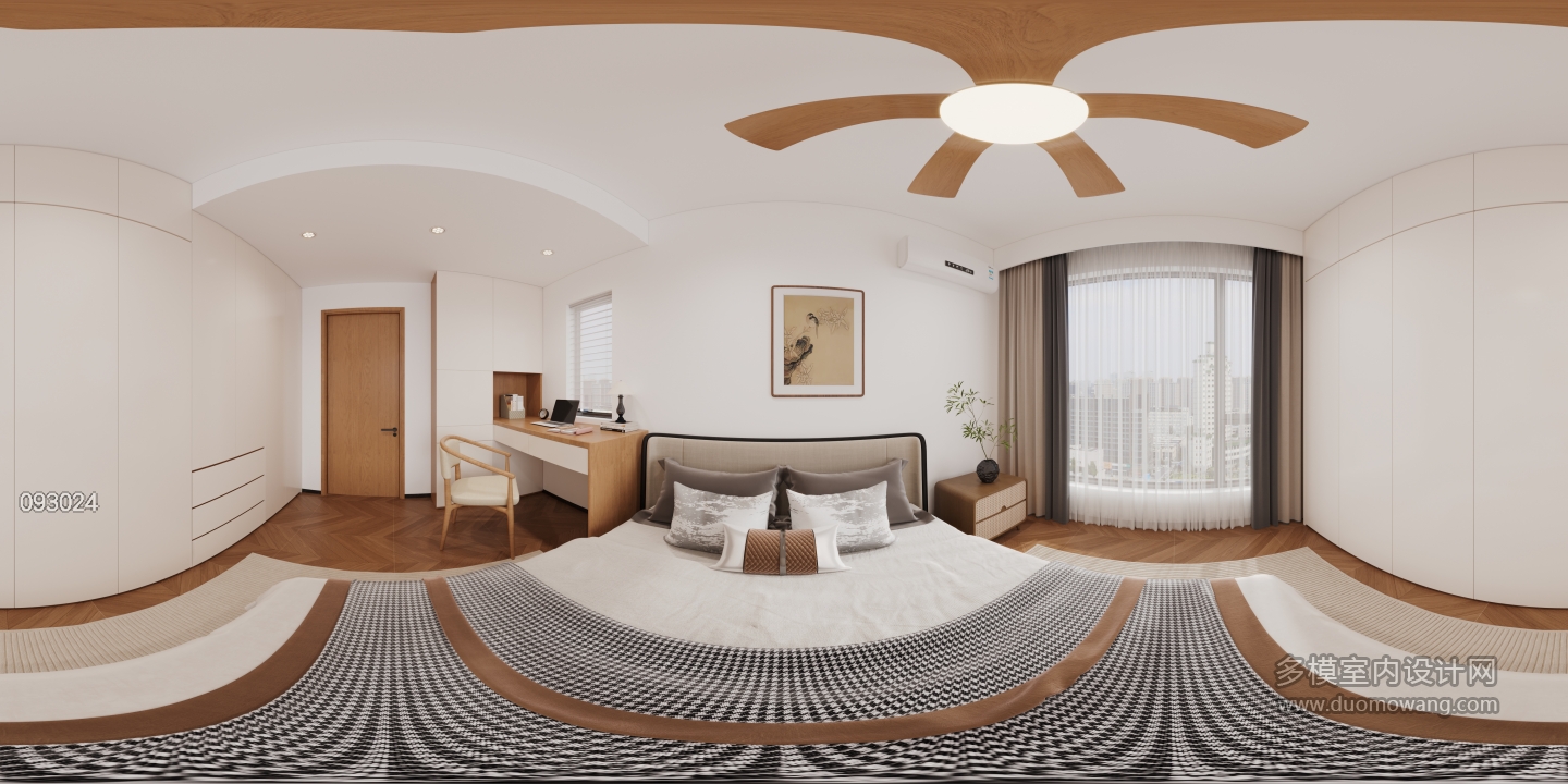 新中式2楼卧室全景