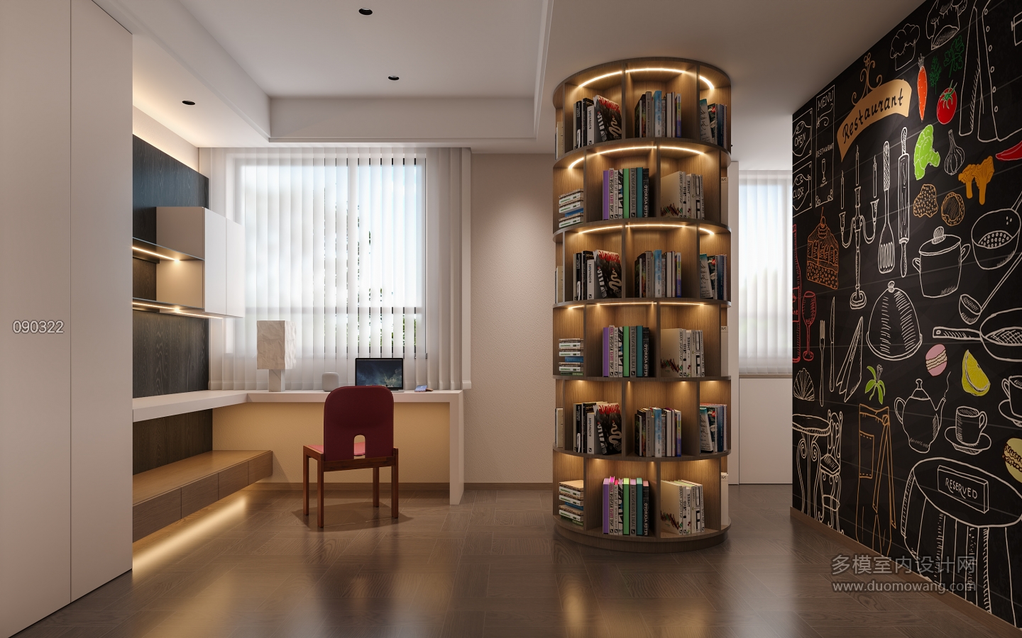 法式 二层 书房 1