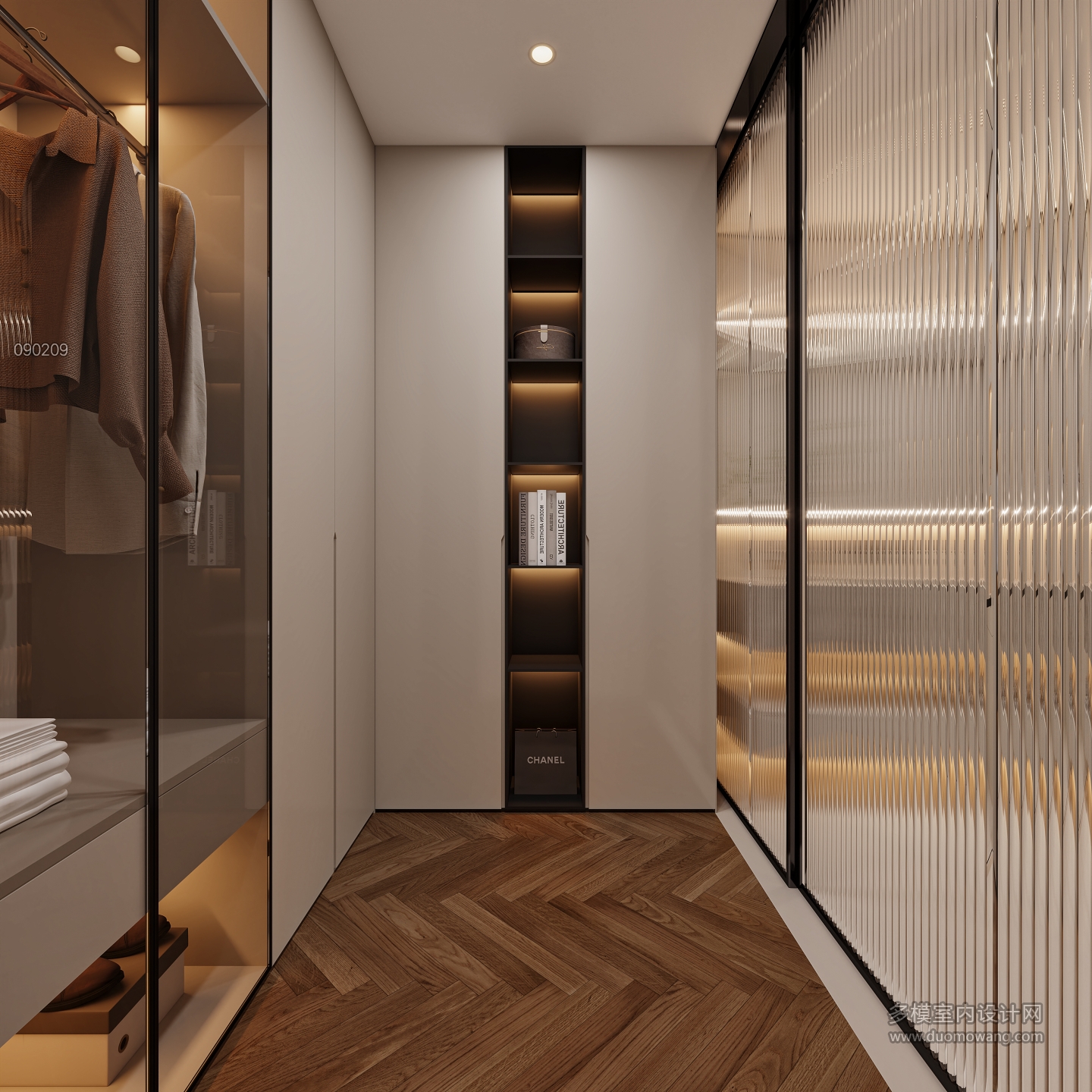 现代二层客房衣帽间