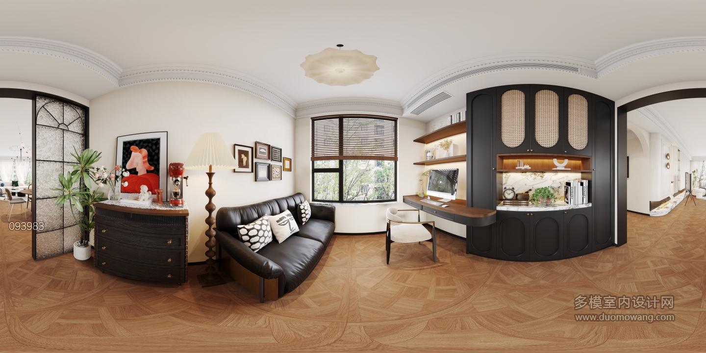 8法式中古风书房全景