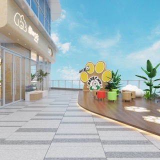 现代宠物店露台单张