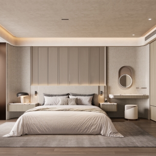 现代轻奢主卧特写