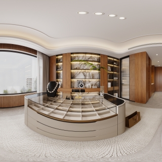 现代五层主卧休息区全景