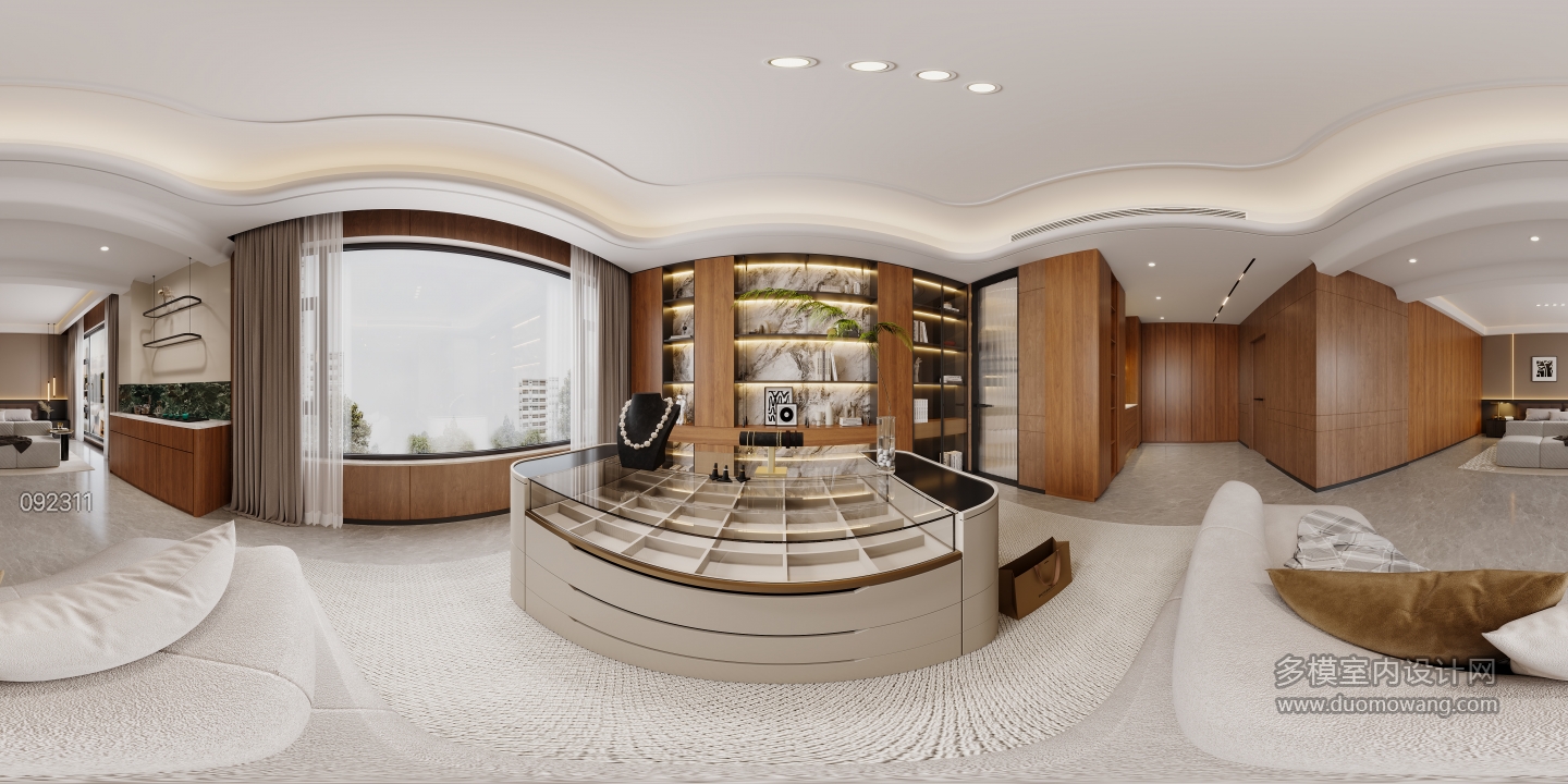 现代五层主卧休息区全景