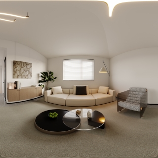 现代三层影音室全景