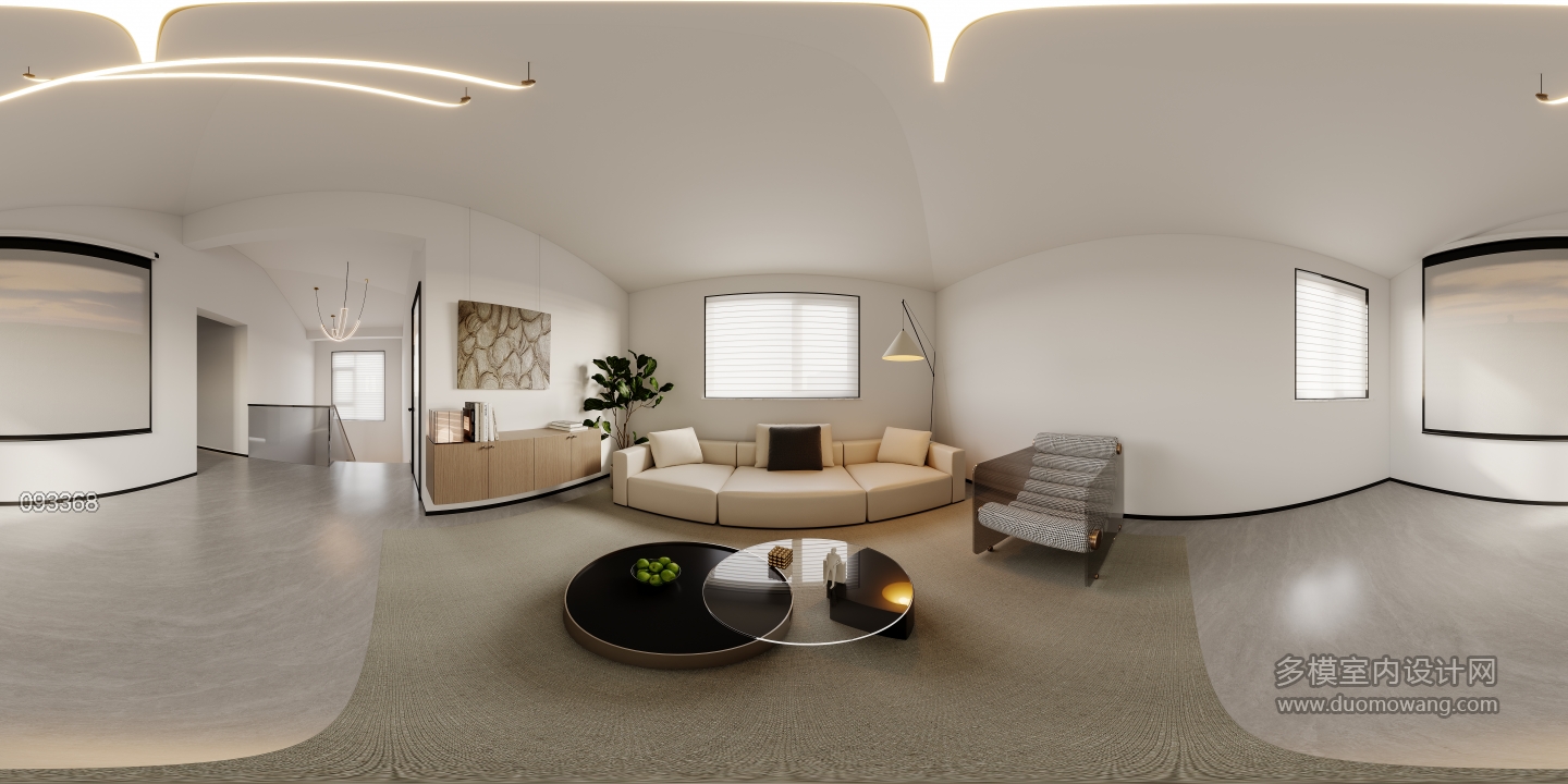 现代三层影音室全景