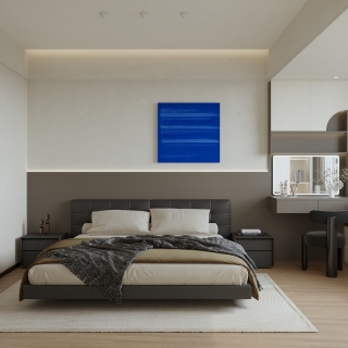 现代 卧室 单张 新