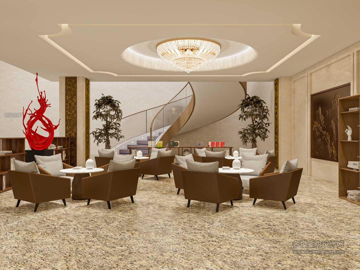 现代酒店大厅单张