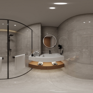 现代房间一卫全景