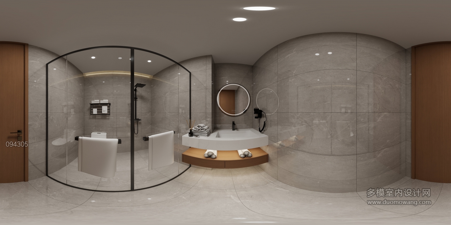 现代房间一卫全景