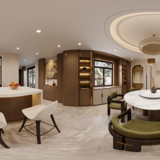 新中式餐厅全景