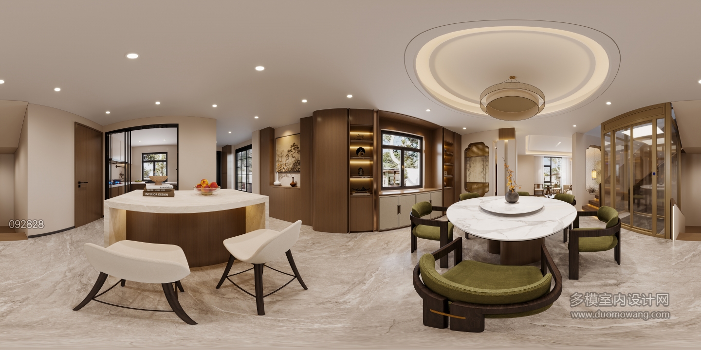 新中式餐厅全景