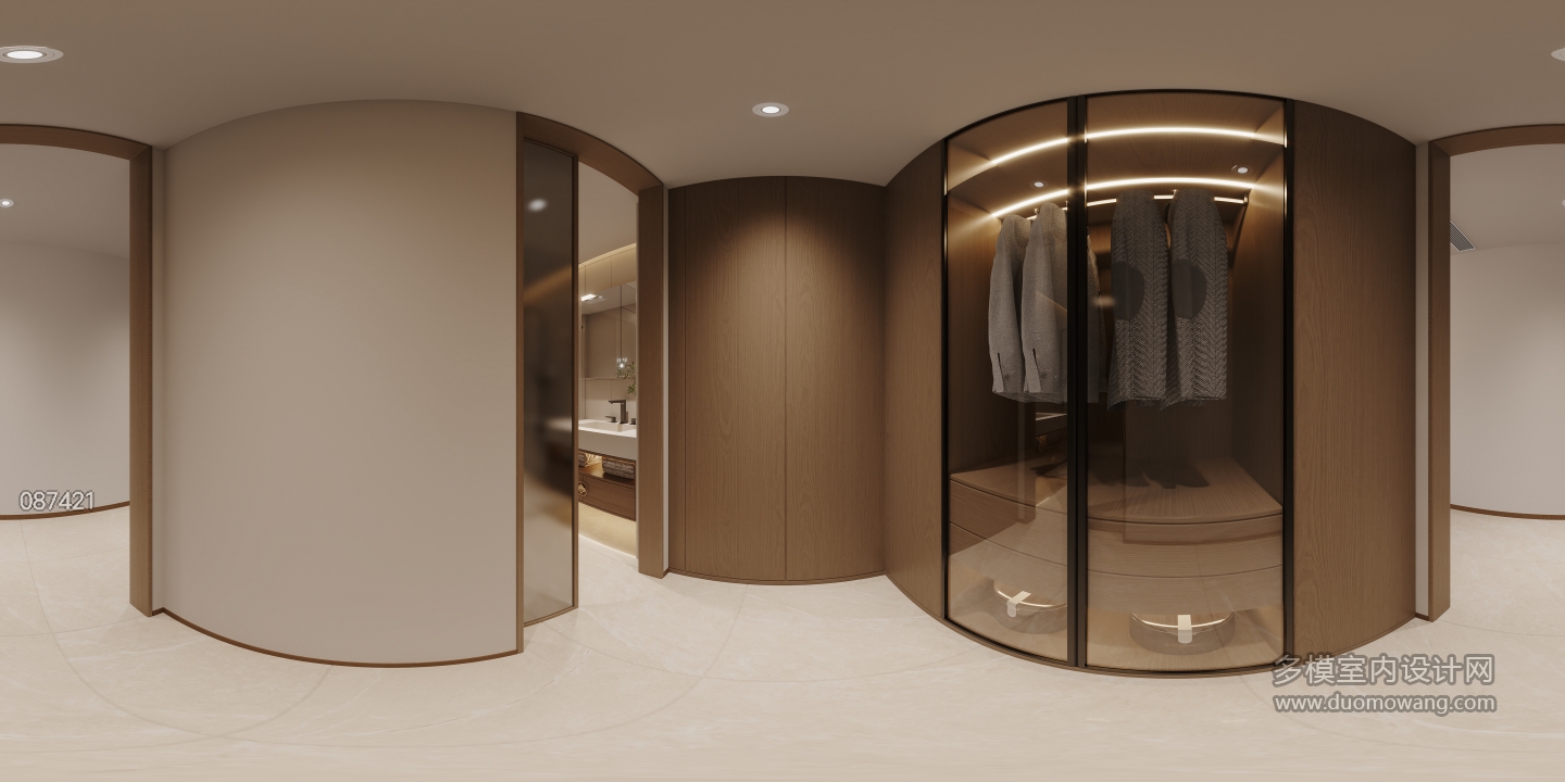 宋式一楼衣帽间全景